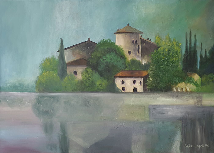 Acrylbild Castel Toblino Italien