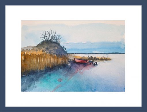Aquarell Sabine Leipold Vitte Hafen Hiddensee