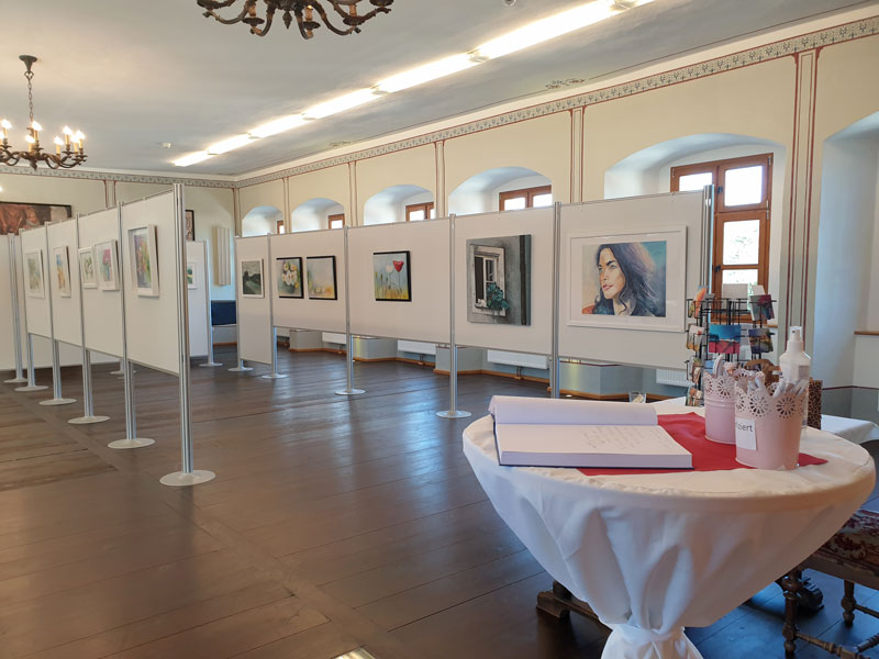 Ausstellung Sabine Leipold im Bürgersaal Pfreimd, Aquarell und Acryl