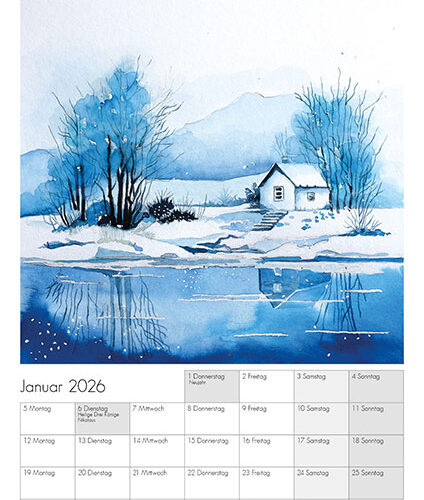 Kunstkalender Aquarell Sabine Leipold 2026