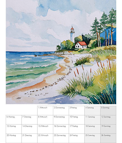 Kunstkalender Aquarell Sabine Leipold 2026