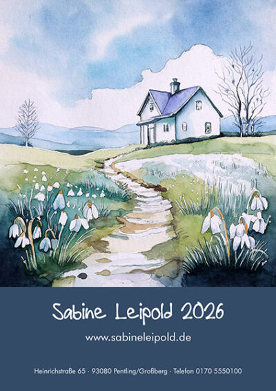 Kunstkalender Aquarell Sabine Leipold 2026