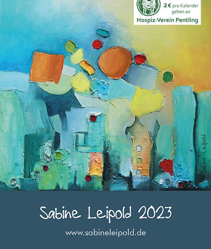 Kunstkalender 2023, Acryl Mischtechnik, abstrakt, Marmormehl, Sabine Leipold