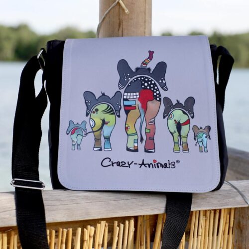 Lustige Tasche mit Elefanten, Umhängetasche von den Crazy-Animals