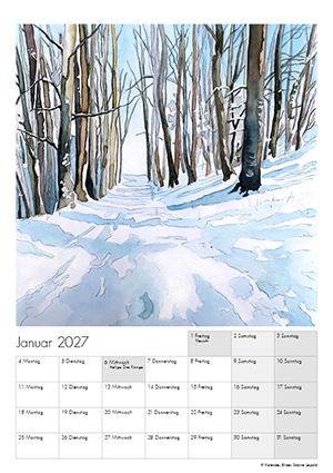 Kunstkalender 2027 Aquarell Sabine Leipold