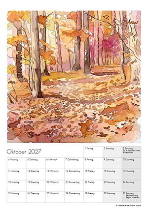 Kunstkalender 2027 Aquarell Sabine Leipold