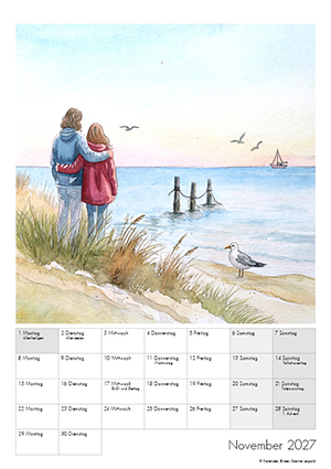 Kunstkalender 2027 Aquarell Sabine Leipold