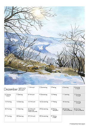 Kunstkalender 2027 Aquarell Sabine Leipold