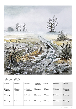 Kunstkalender 2027 Aquarell Sabine Leipold