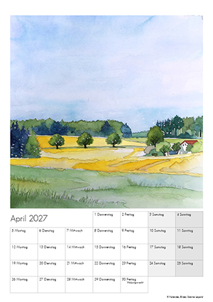 Kunstkalender 2027 Aquarell Sabine Leipold