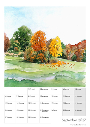 Kunstkalender 2027 Aquarell Sabine Leipold